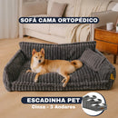 Cama Sofá Pet Ortopédico + Escadinha de Brinde